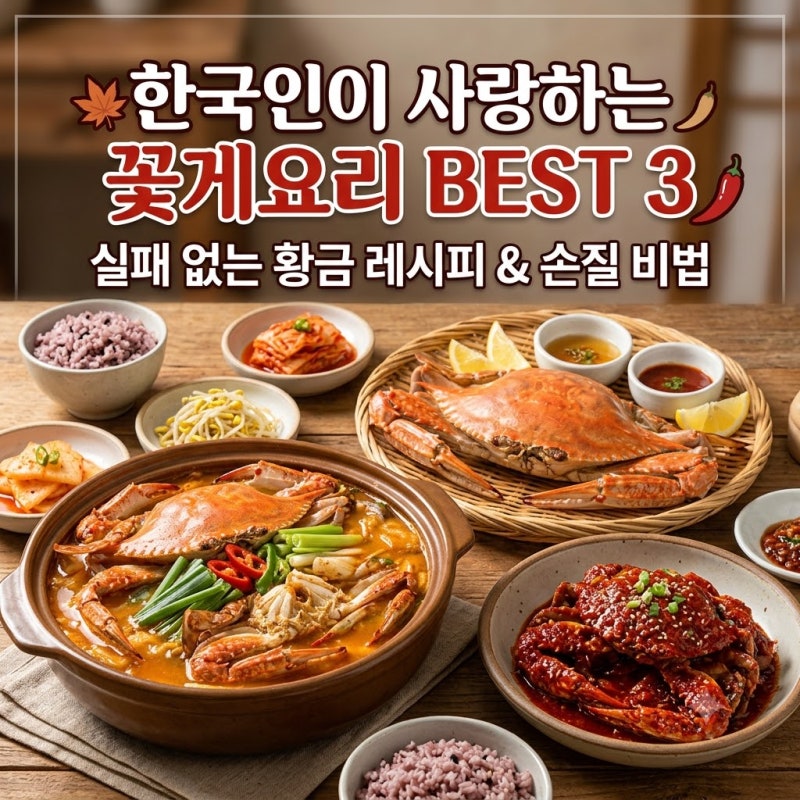 [요리/레시피] 가을 제철 꽃게 요리 추천 순위 BEST 3 & 실패 없는 황금 레시피 총정리