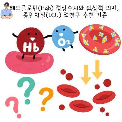 헤모글로빈(Hgb) 정상수치와 임상적 의미, 중환자실(ICU) 적혈구 수혈 기준