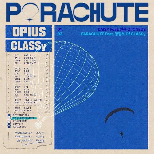 Opius(오피어스) - Parachute(파라슈트) (Feat. 명형서 of (CLASSy)) _ MV/듣기/가사