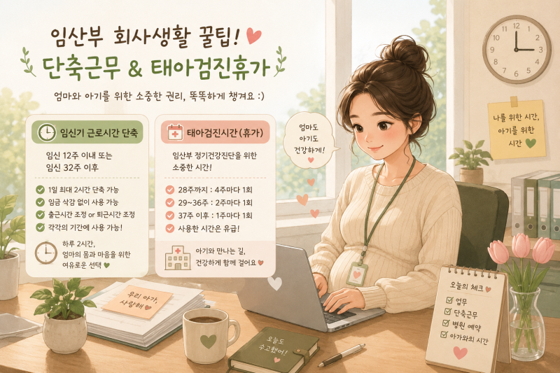 임산부 회사생활｜임신기 근로시간 단축과 태아검진휴가 직접 사용하기