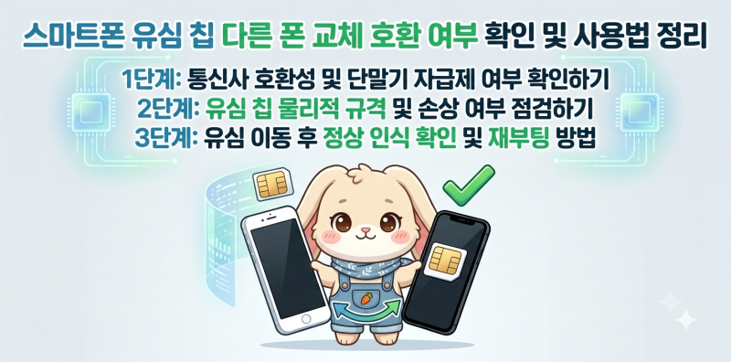 스마트폰 유심 칩 다른 폰 교체 호환 여부 확인 및 사용법 정리