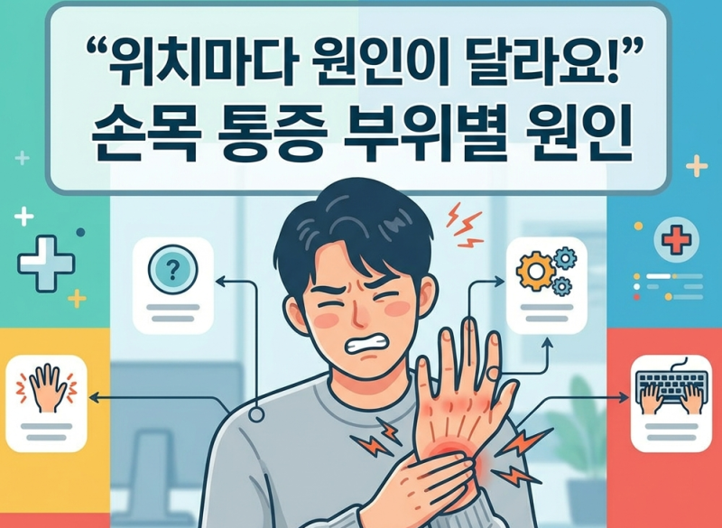 "위치마다 원인이 달라요!" 손목 통증 부위별 원인 | 건초염·터널증후군 자가진단 & 완화 꿀....