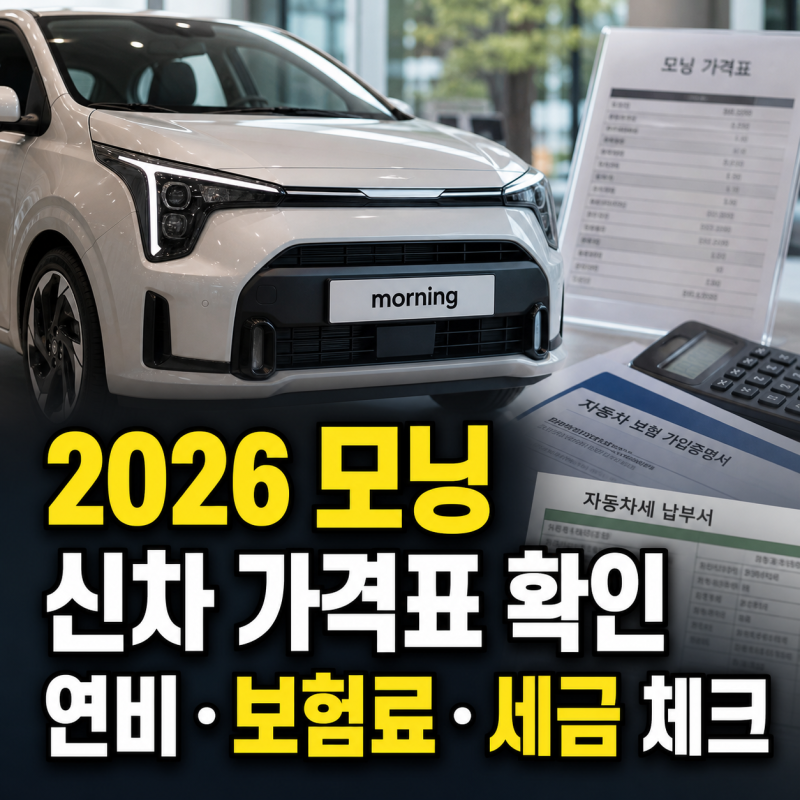 2026 모닝 신차 가격표와 프레스티지 추천 연비 보험료 세금