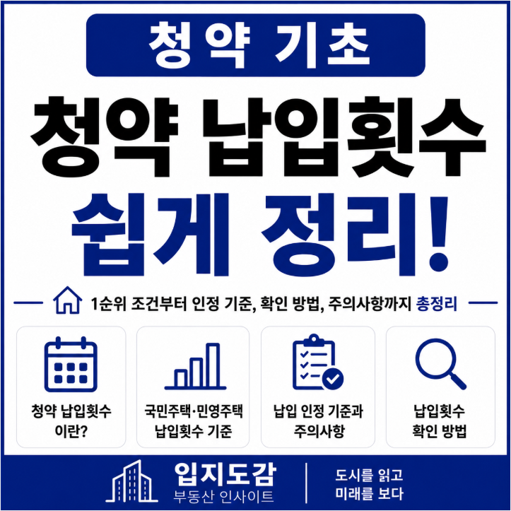 청약 납입횟수, 몇 회가 중요할까? 1순위 조건부터 납입인정까지 쉽게 정리