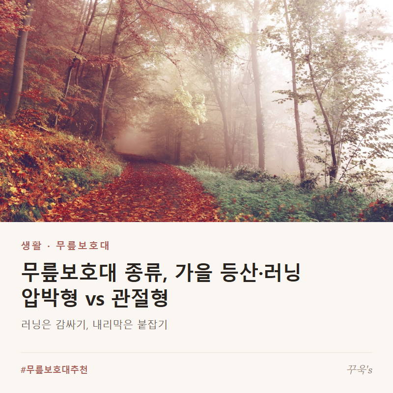무릎보호대 종류, 가을 등산·러닝 압박형 vs 관절형
