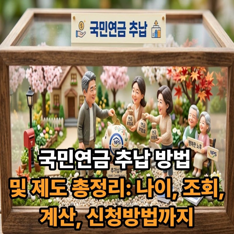 국민연금 추납 방법 및 제도 총정리: 나이, 조회, 계산, 신청방법까지