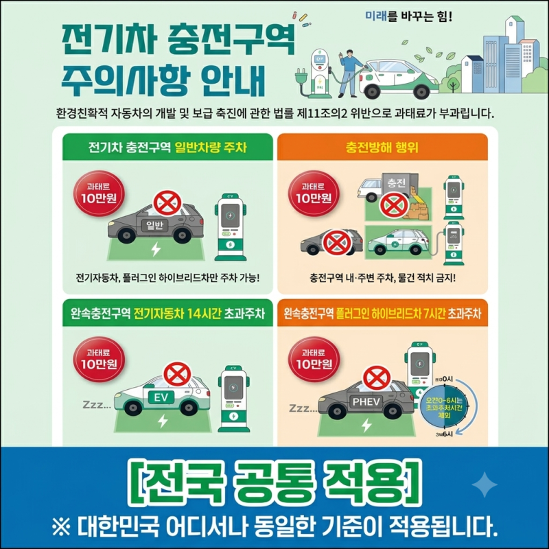 "하이브리드 차도 단속?" 전기차 충전구역 잠깐 댔다가 10만 원 날리는 유형 5가지