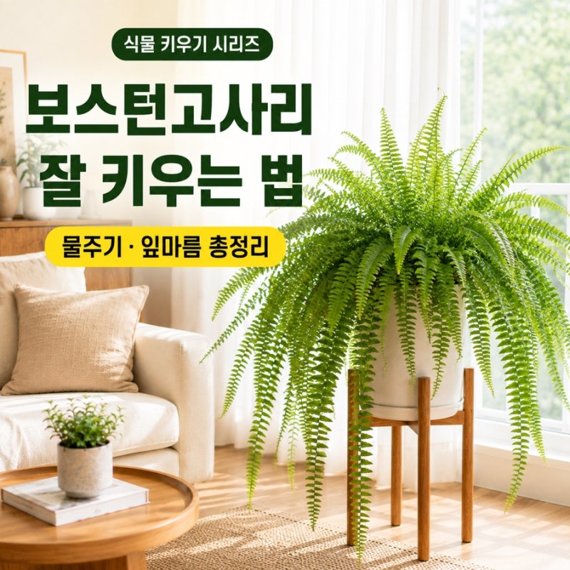 보스턴고사리 키우기 물주기 햇빛 잎마름 갈변 습도 관리법