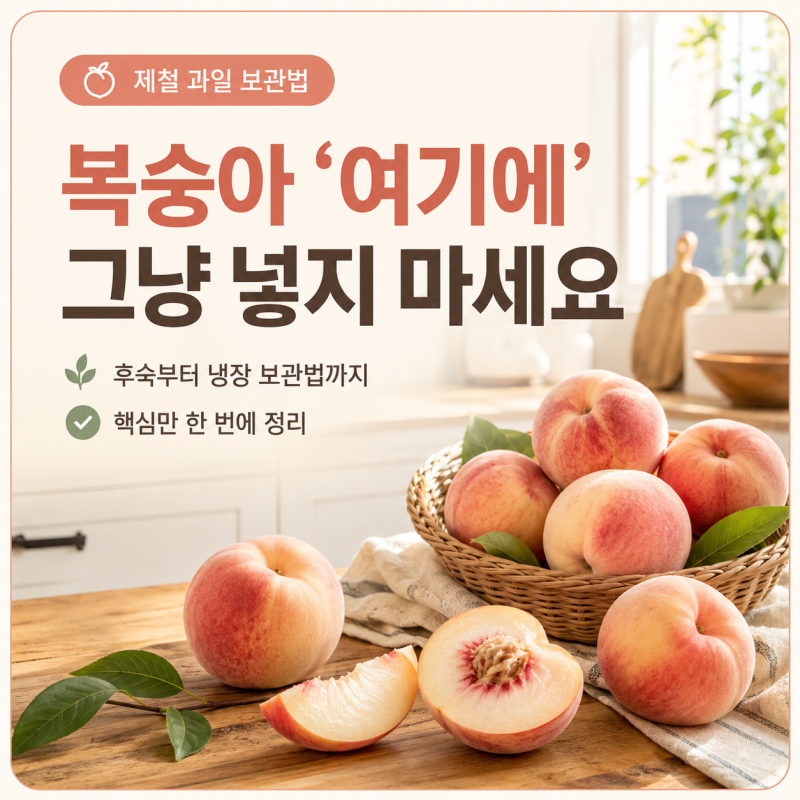 복숭아 '여기에' 그냥 넣지 마세요 후숙부터 냉장 보관법까지 총정리