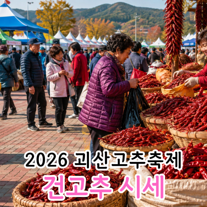 2026년 건고추 시세 얼마? 괴산고추축제 세척고추 금액