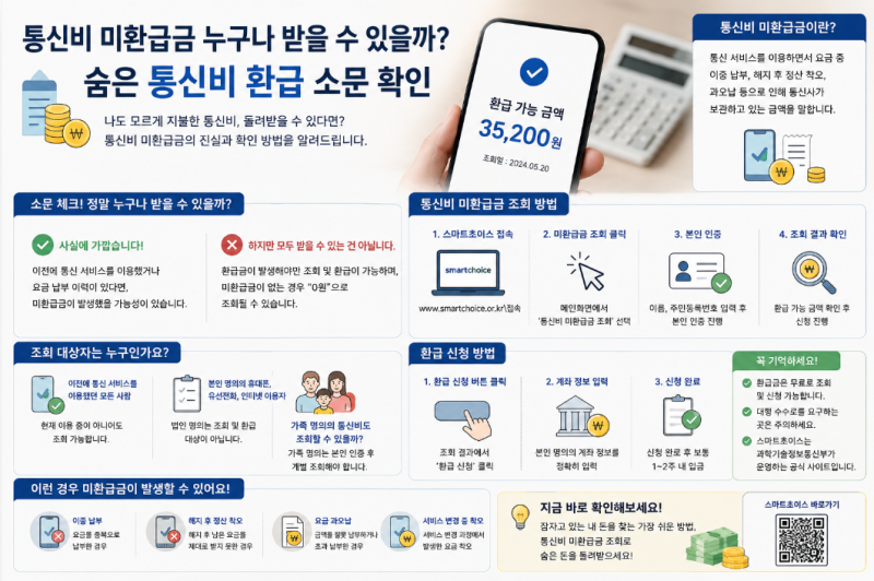 통신비 미환급금 누구나 받을 수 있을까? 숨은 통신비 환급 소문 확인