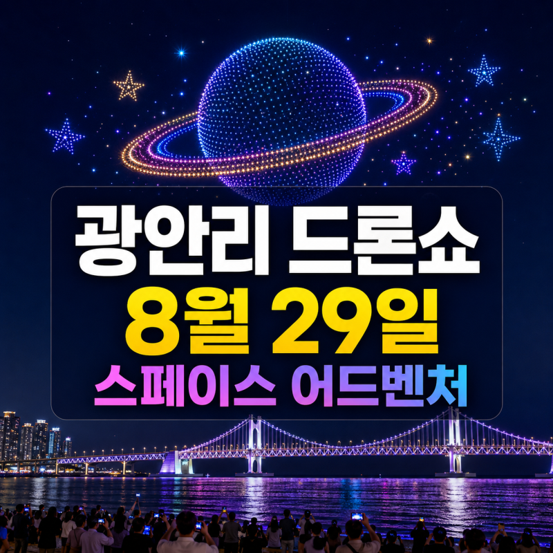 2026 광안리 드론쇼 8월 29일 일정｜스페이스 어드벤처 시간·명당·주차 총정리