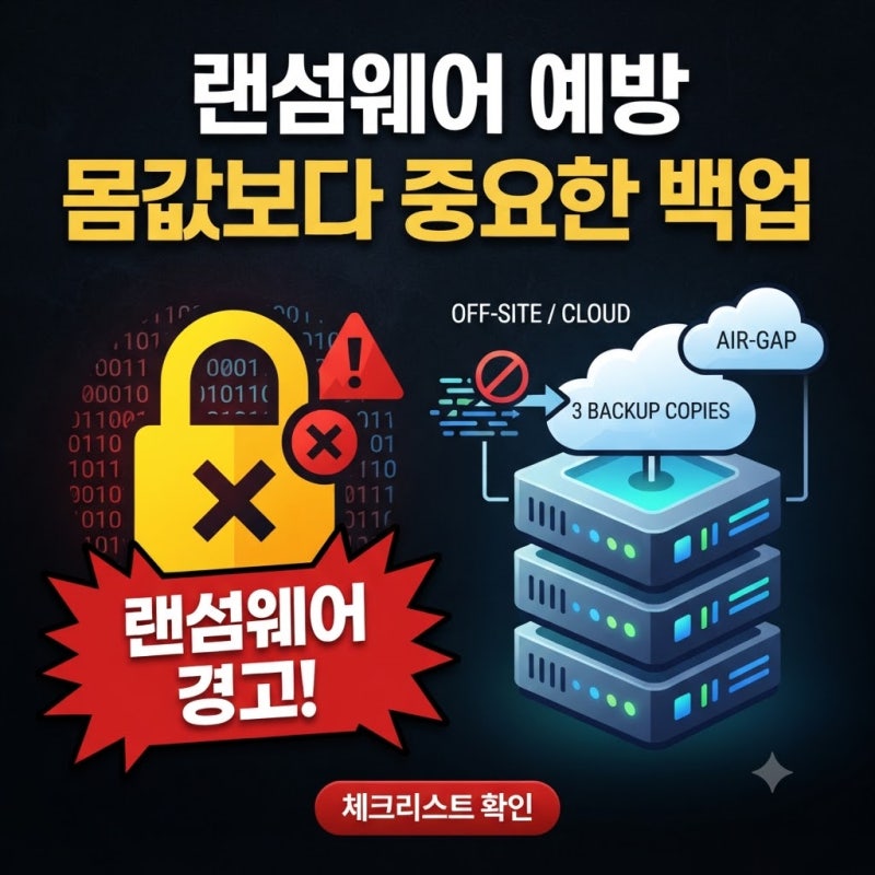 랜섬웨어 감염 예방과 백업 체크리스트, 몸값보다 중요한 것