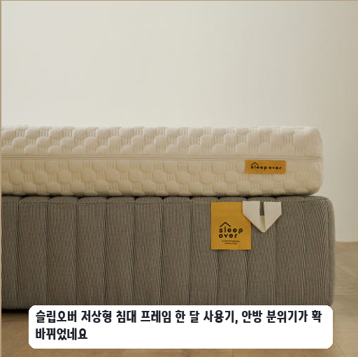 좁은 침실에 둔 슬립오버 저상형 침대 프레임 퀸 사이즈 후기
