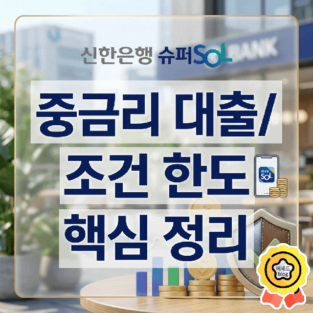 신한은행 슈퍼SOL중금리 대출/ 조건 한도 핵심 정리