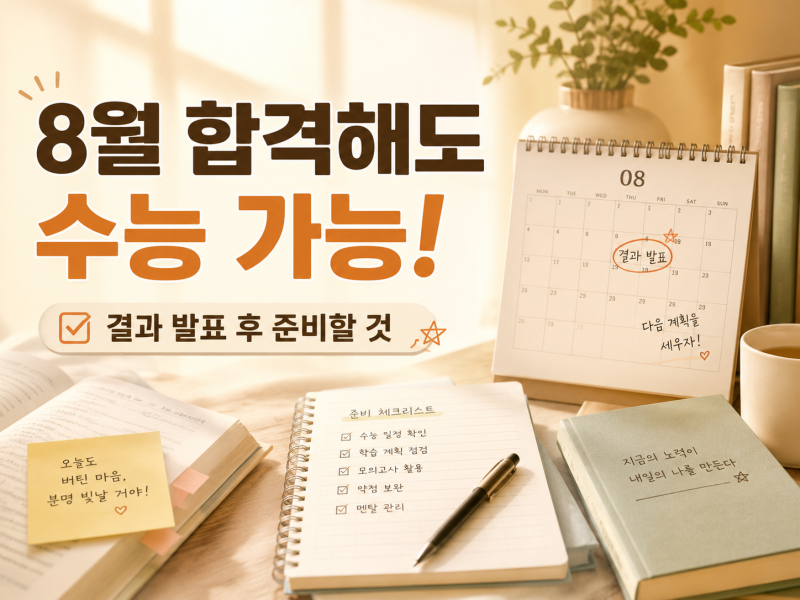 8월 검정고시 합격자도 올해 수능 접수할 수 있을까요? 결과 발표 후 준비할 것