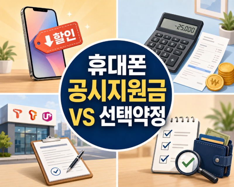 2026 휴대폰 싸게 사는 법｜공시지원금 vs 선택약정 25% 뭐가 이득일까?