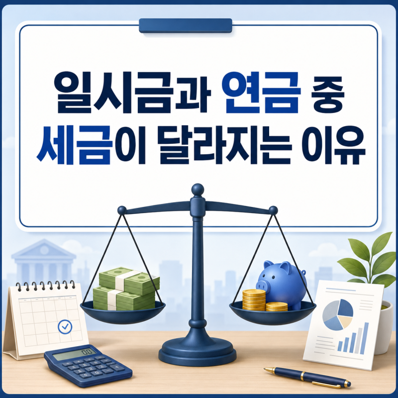 퇴직연금 수령방법, 일시금과 연금 중 세금이 달라지는 이유