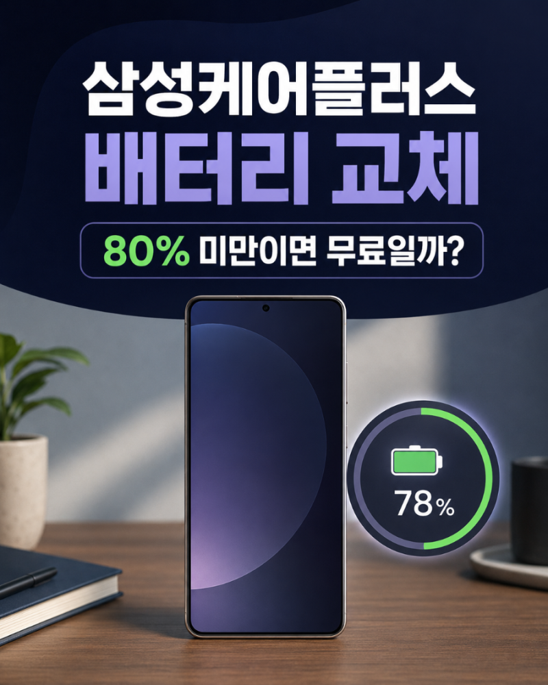삼성케어플러스 배터리 교체 조건｜효율 80% 미만이면 무료일까?