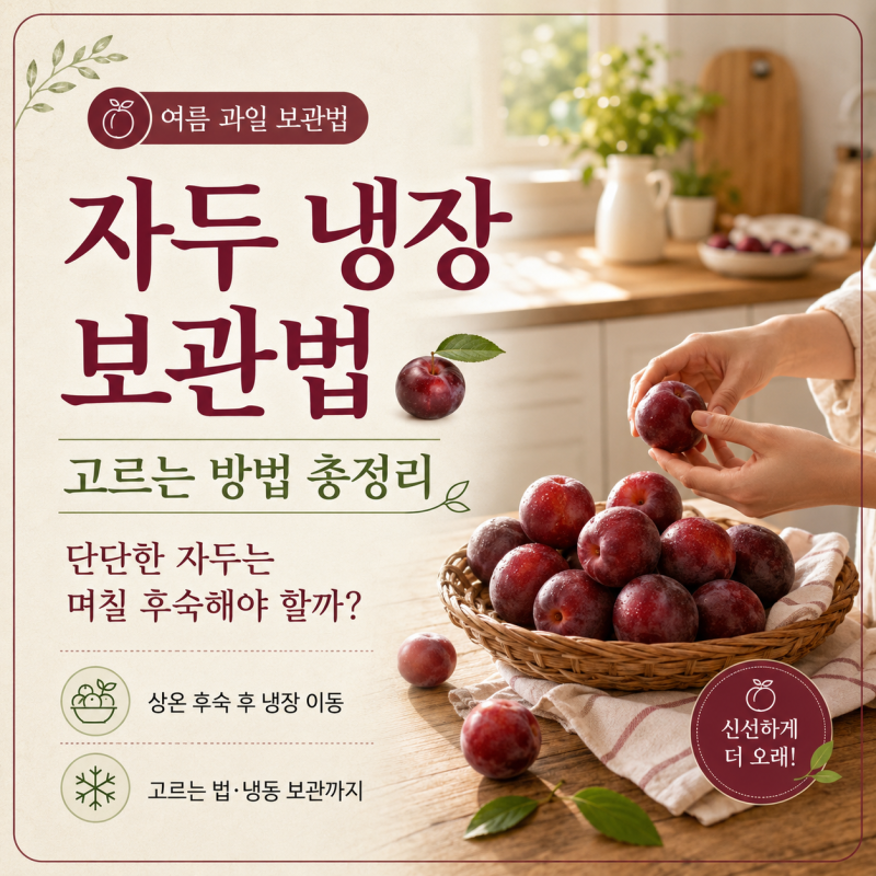 자두 냉장 보관법 고르는 방법 총정리 단단한 자두는 며칠 후숙해야 할까?