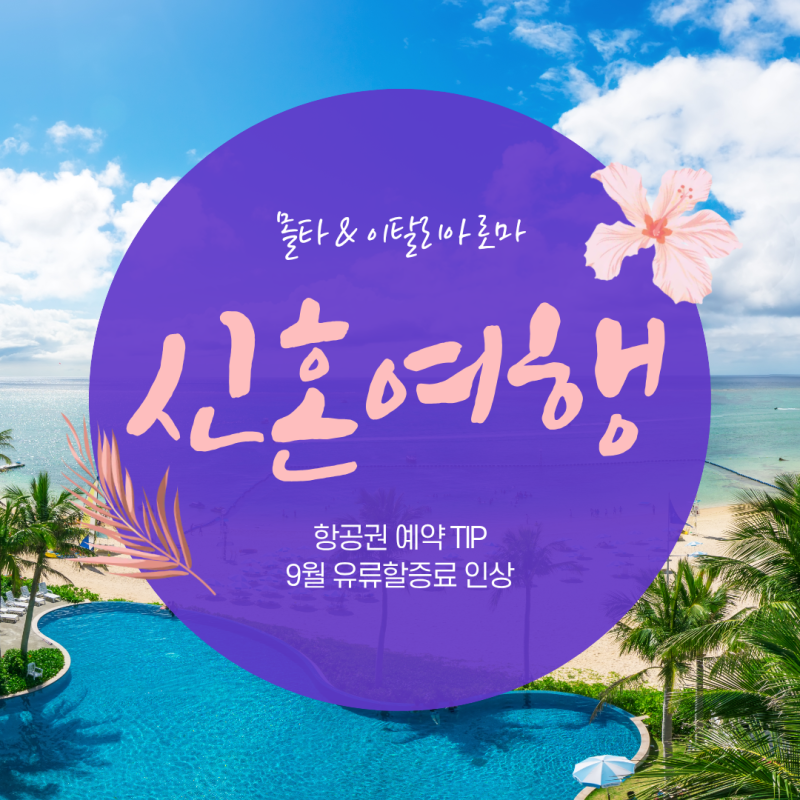 [신혼여행 2탄] 대한항공 항공권 발권, 9월 유류할증료 인상예정