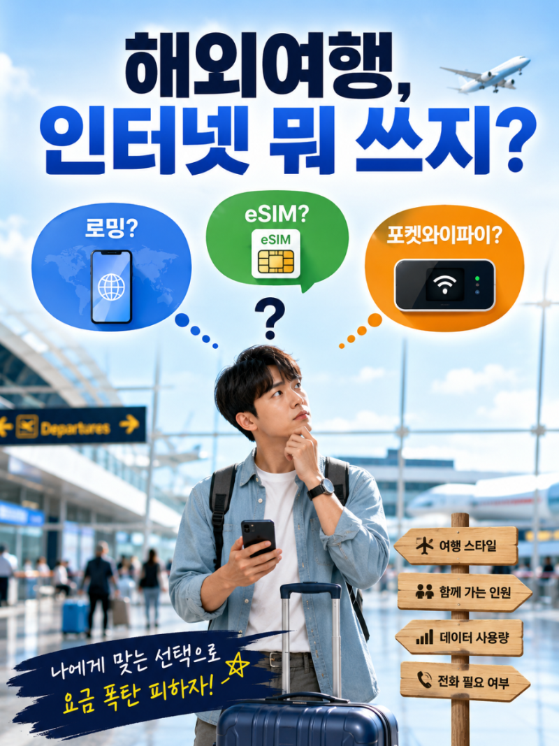 해외여행 휴대폰 요금 폭탄 피하는 법｜로밍·eSIM·포켓와이파이 뭐가 유리할까?