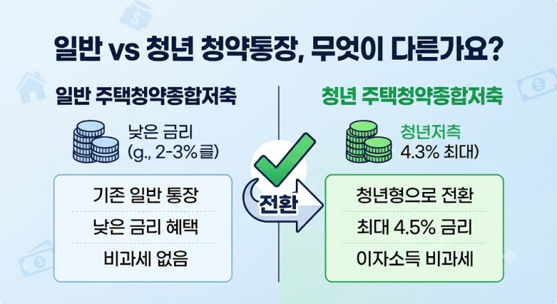 주택 청년 청약통장 전환 방법, 청년드림청약통장? 신한·우리 은행 옛날 청약통장 전환 조건....