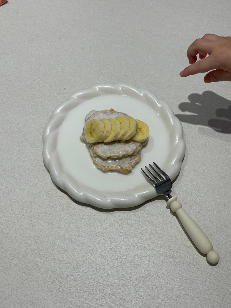 아기 초간단 아침메뉴 유아식 오트밀 팬케이크 레시피
