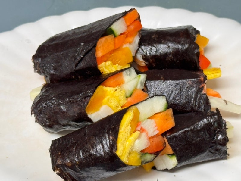 라이스페이퍼 다이어트 야채 김밥 만드는 법 레시피 냉장고 털기 냉털