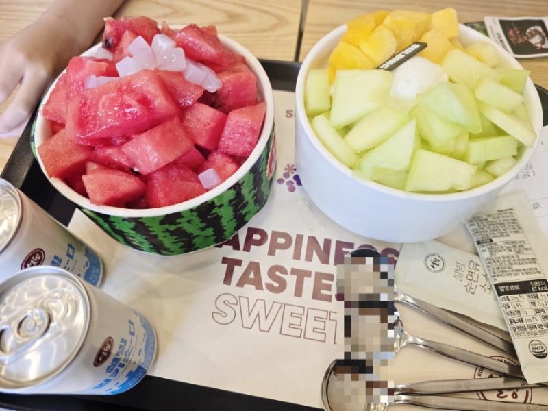 인천 설빙 화채빙수 두 개 먹어본 후기, 다음 여름에 또 시킬 것 같다