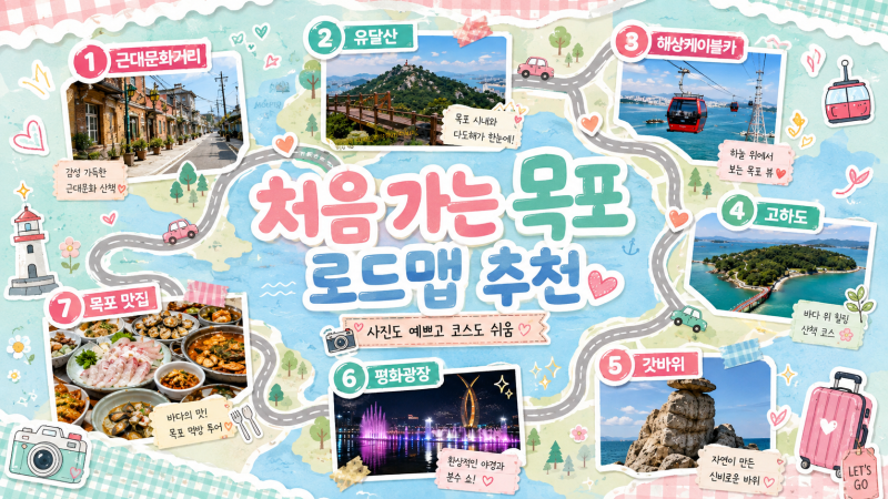 목포 가볼만한곳 1박2일 코스｜해상케이블카·맛집