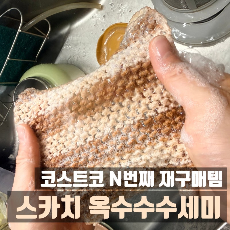 스카치브라이트 옥수수 그물망사 수세미 후기: 코스트코 N번째 재구매 추천템