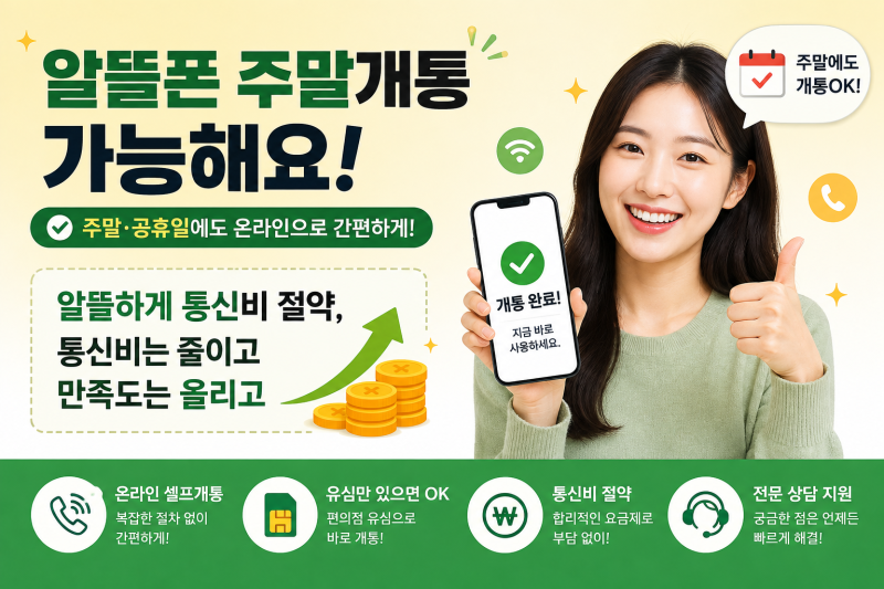 월계동 알뜰폰 주말 개통,월요일까지 기다리지 않아도 되는 선불폰 셀프개통 방법