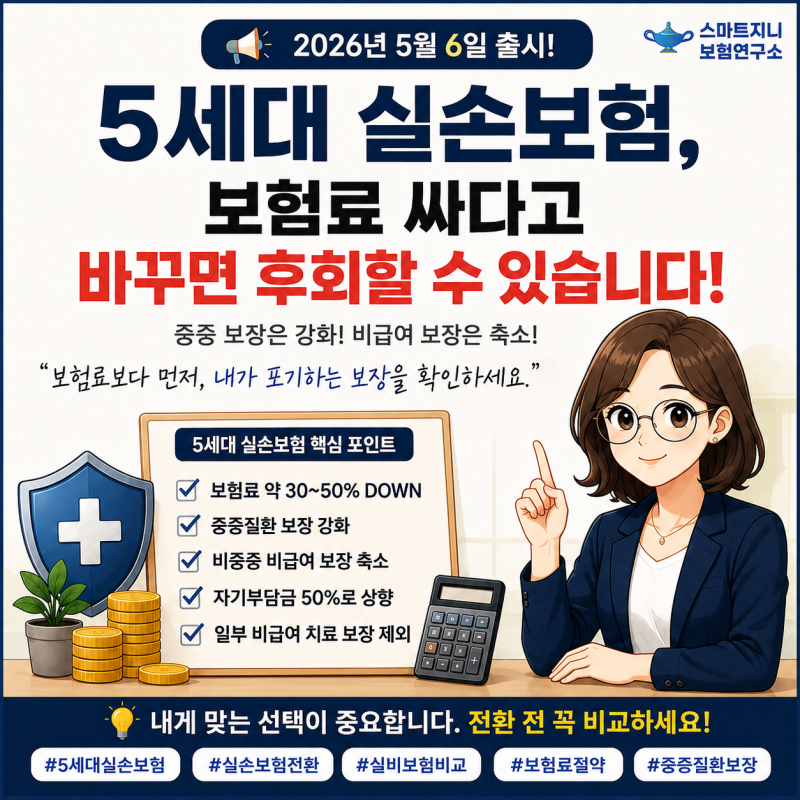 5세대 실손보험, 보험료 싸다고 바꾸면 후회할 수 있습니다