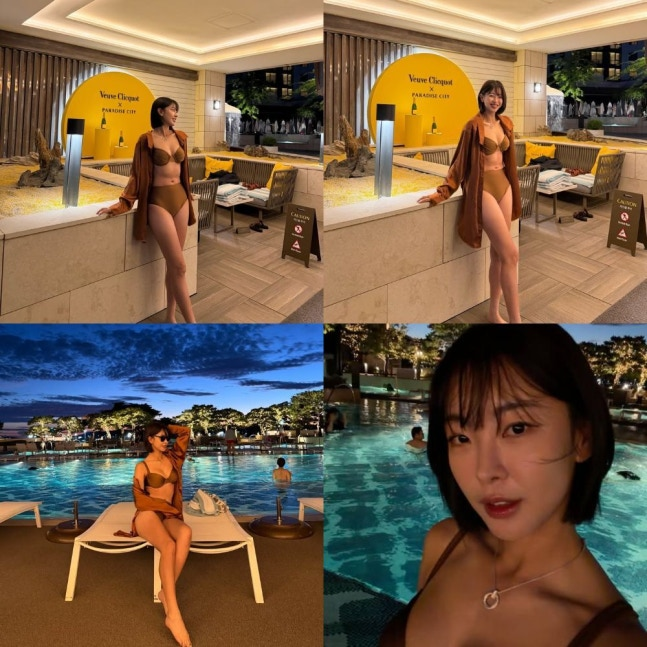 "셔츠 하나 걸쳤을 뿐인데" 고원희 비키니 패션, 늦여름 휴양지 룩 포인트