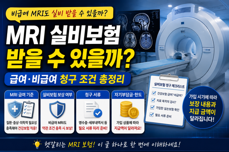 MRI 실비보험 받을 수 있을까? 급여·비급여 청구 조건 총정리