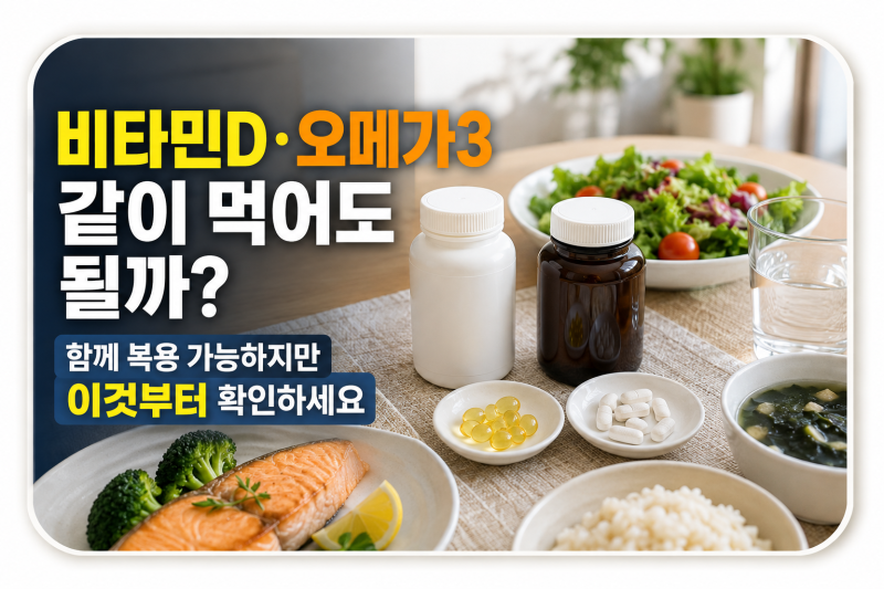 비타민D·오메가3 같이 먹어도 될까? 함께 복용 가능하지만 이것부터 확인하세요