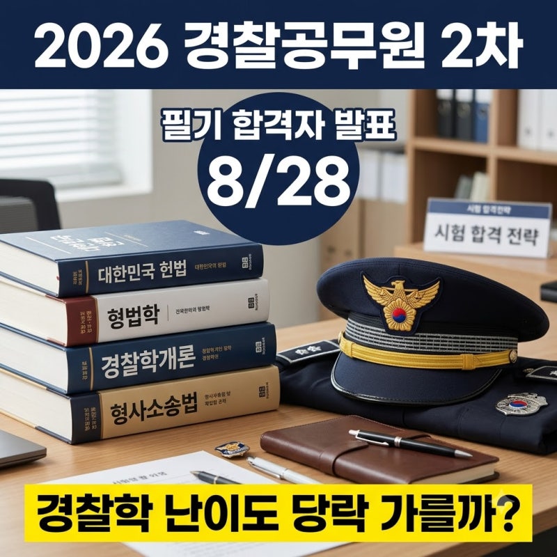2026 경찰공무원시험 2차, 경찰학이 갈랐다? 3,121명 선발·9.8대1·8월28일 합격자 발표 총정리