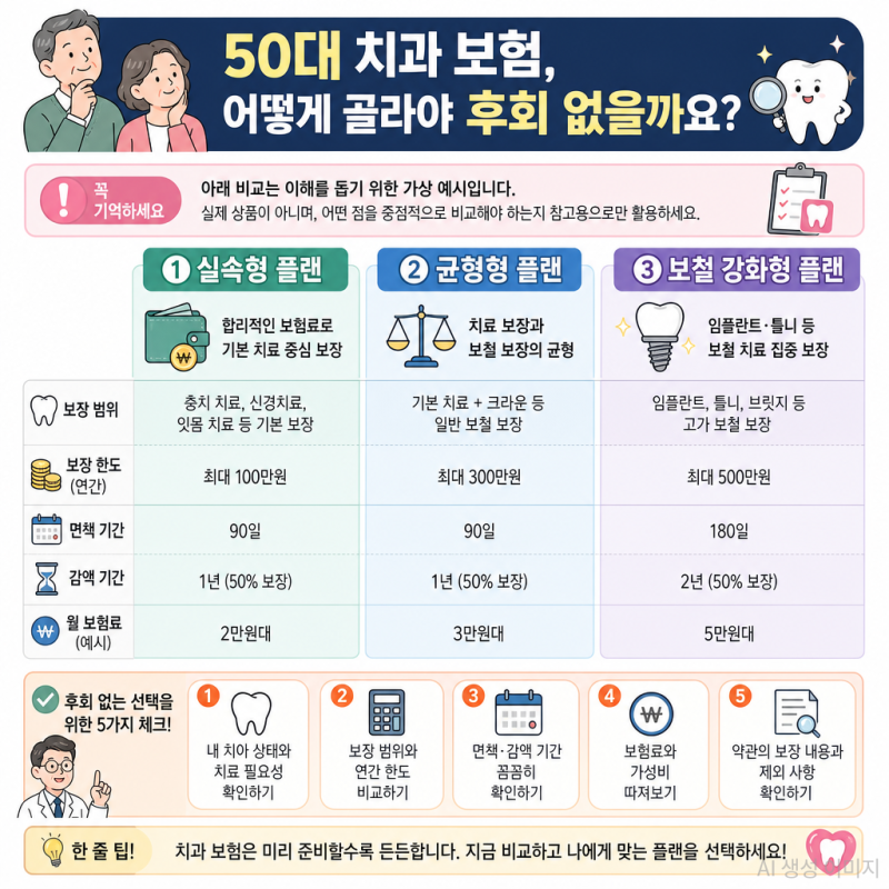 50대 치과 보험 비교, 후회 없이 선택하는 3가지 기준