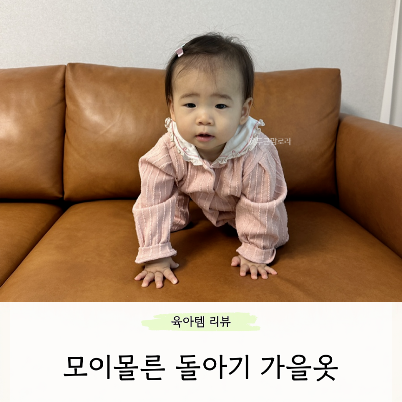 모이몰른 돌 아기옷 가을 등원룩 로니아카라 가디건 상하복