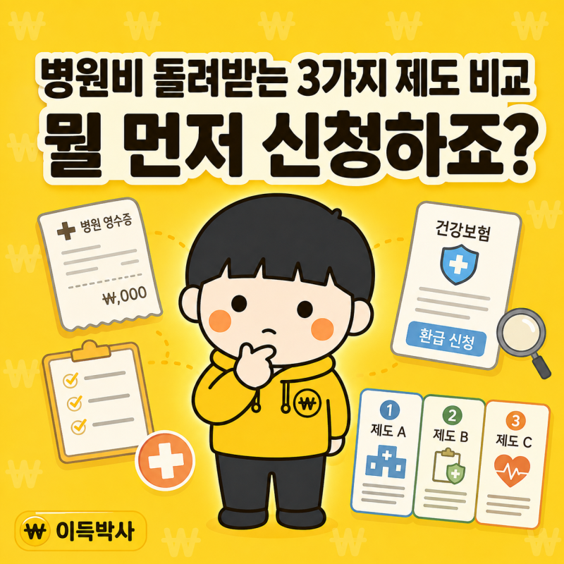 [55편] 2026 병원비 돌려받는 3가지 제도 비교 | 본인부담상한제·재난적 의료비·실손, 내 경우....
