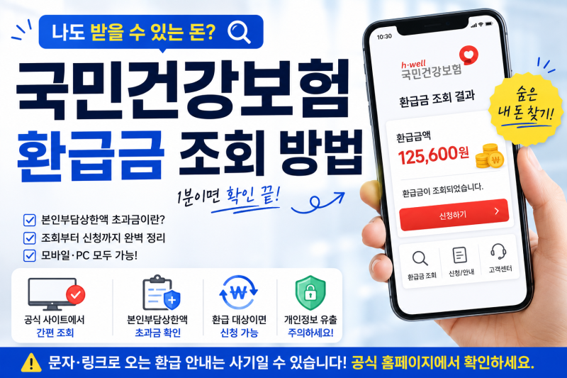 국민건강보험 환급금 조회 방법｜내가 받을 돈이 있는지 확인해보세요