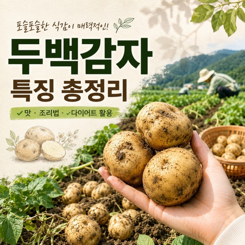 두백감자 특징 총정리｜포슬포슬 맛부터 맛있게 먹는 법·다이어트 활용까지