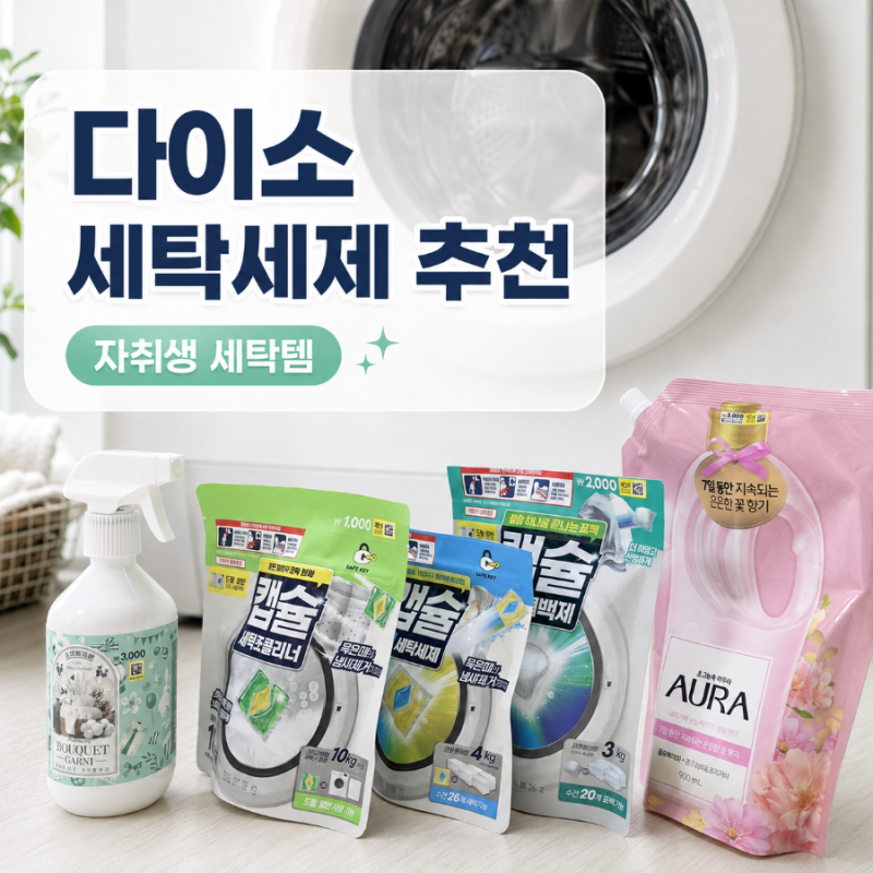 다이소 자취생 필수템 세탁세제 추천 다이소 던던 동대문점 캡슐세제 세탁조클리너까지 정....