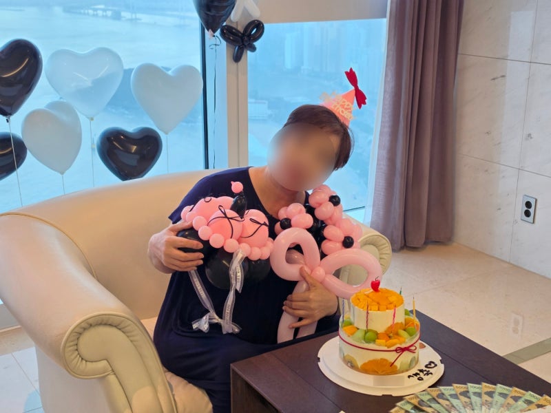 부산 환갑 케이크 달콤부엌 과일 2단 망고케이크 후기