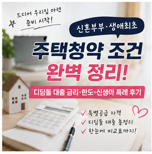 2026 신혼부부·생애최초 주택청약 조건 총정리 (디딤돌 대출 금리 한도 완화 및 신생아 특례)