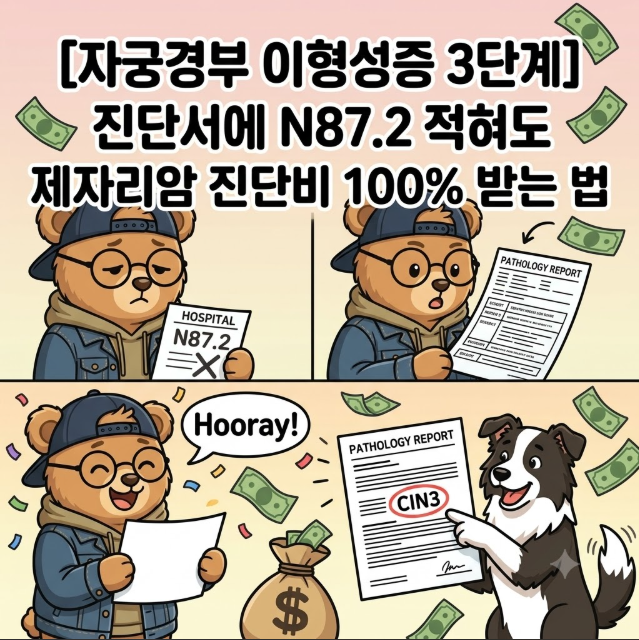 [자궁경부 이형성증 3단계] 진단서에 N87.2 적혀도 제자리암 진단비 100% 받는 법
