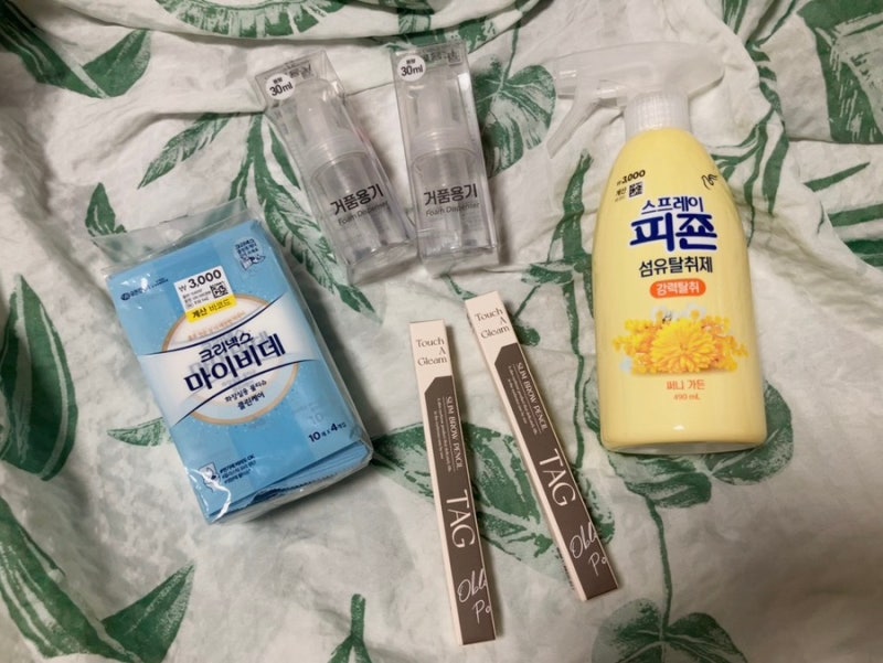 [일상]다이소 추천템 / 다이소 섬유탈취제 공병 비데물티슈 TAG 태그 아이브로우 사용 후기
