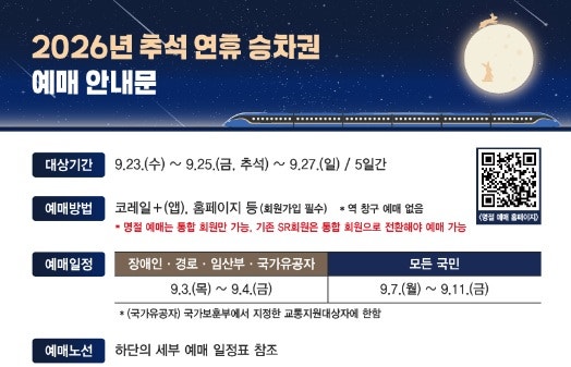 2026 추석 코레일+ 예매 방법 총정리｜예매 날짜·시간·회원가입·결제까지