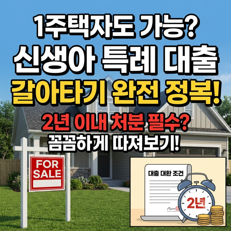 신생아 특례 디딤돌 대출 1주택자 대환 조건과 기존 주택 처분 기한